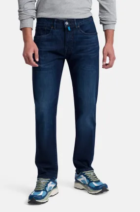 -----Pierre Cardin stretch jeans dark blue stone light used slim fit Antibes----