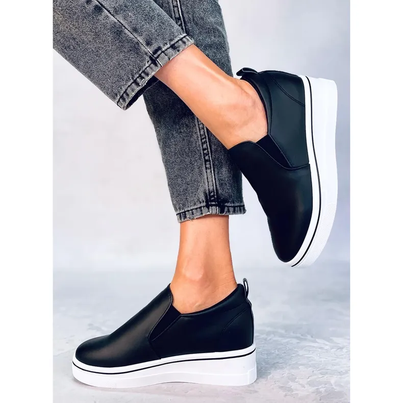 BM Naito Zwarte wedge slip on sneakers