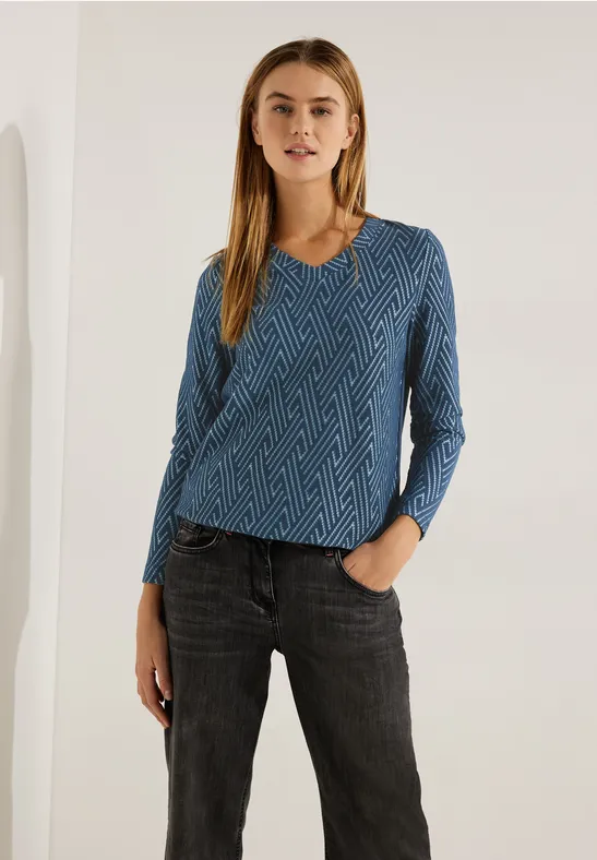 CECIL Jacquard shirt met structuur