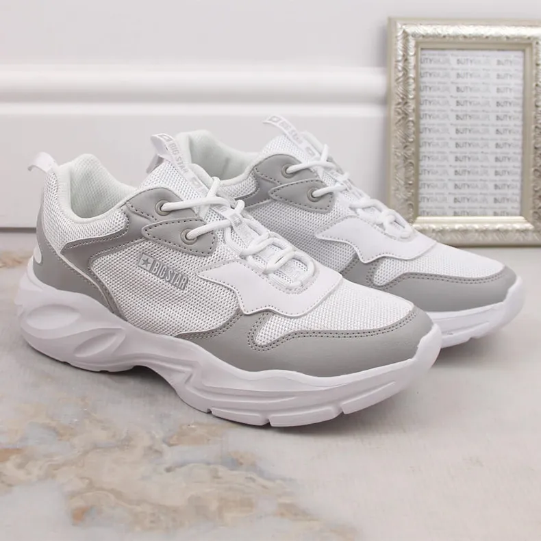 Damessportschoenen, witte sneakers Big Star LL274375