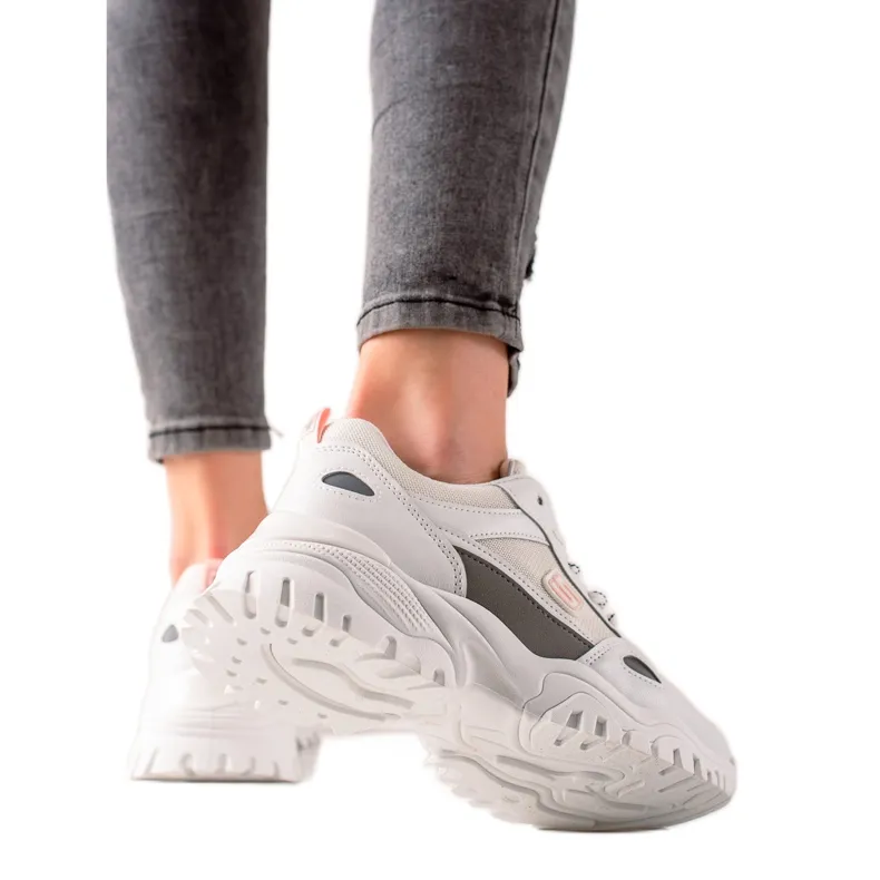 Evento Witte modieuze sneakers grijs