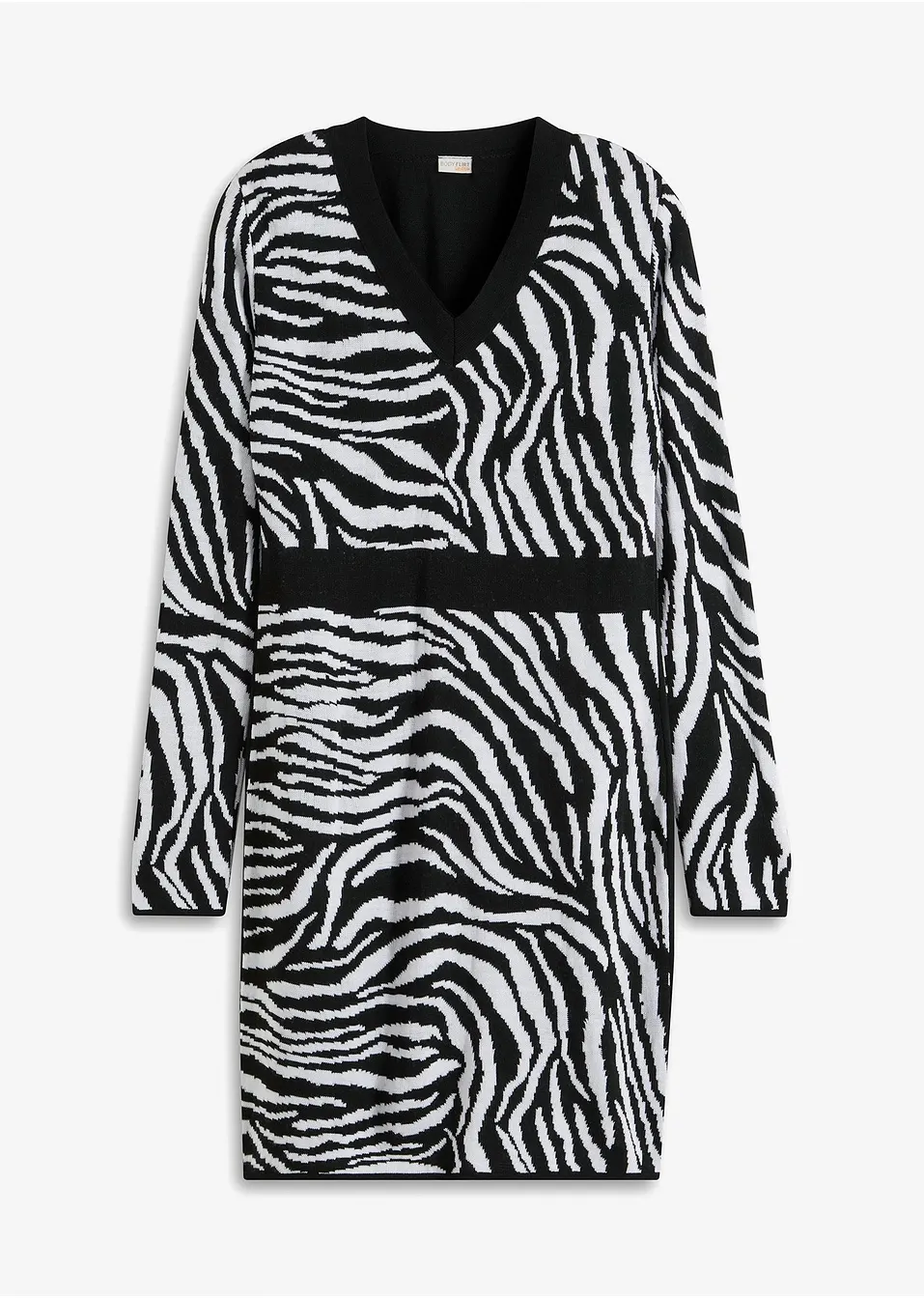 Gebreide jacquard jurk   