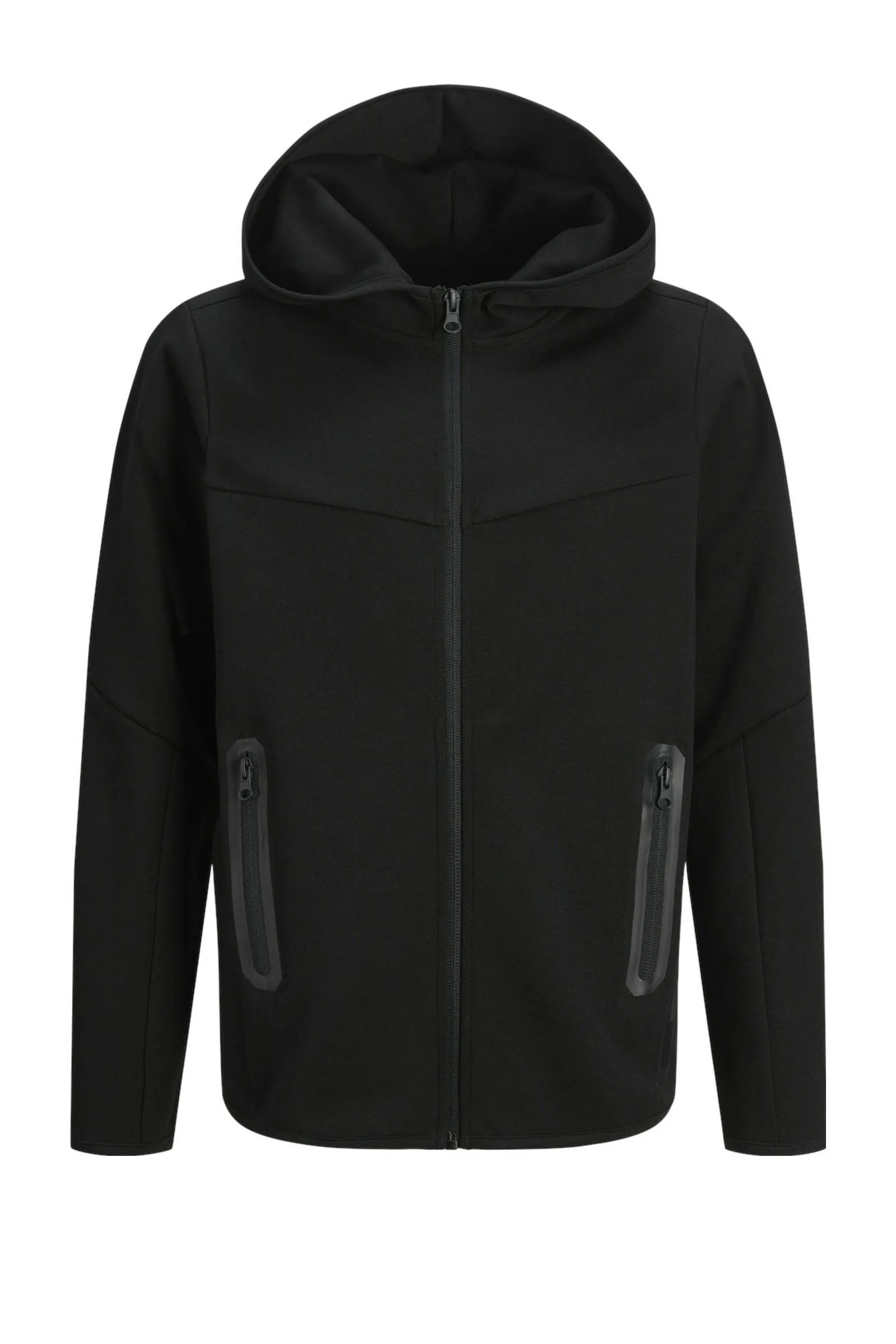Jack & jones JUNIOR vest JCOFUSION zwart Jongens Polyester Capuchon Effen 128