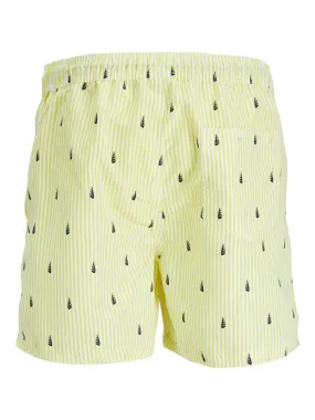 Jack & jones JUNIOR zwemshort JPSTFIJI geel Jongens Polyester Streep 176