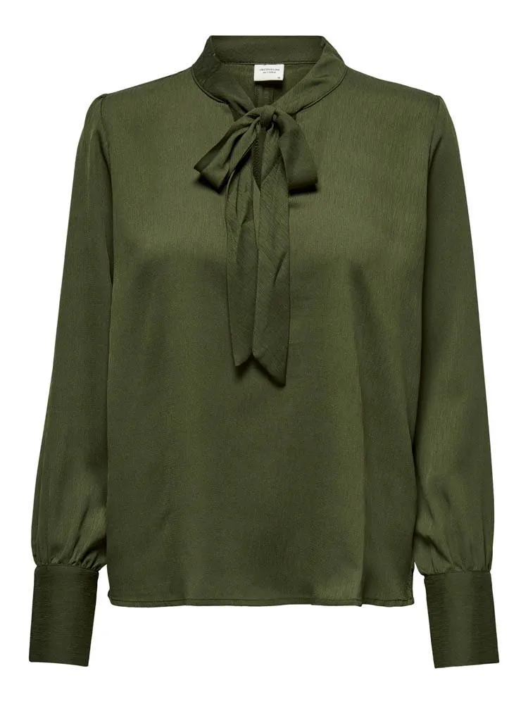 JACQUELINE DE YONG AUBREY L/S BOWNECK TOP WVN