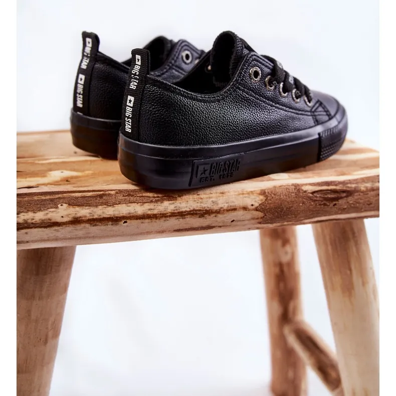 Leren kindersneakers Big Star KK374057 Zwart
