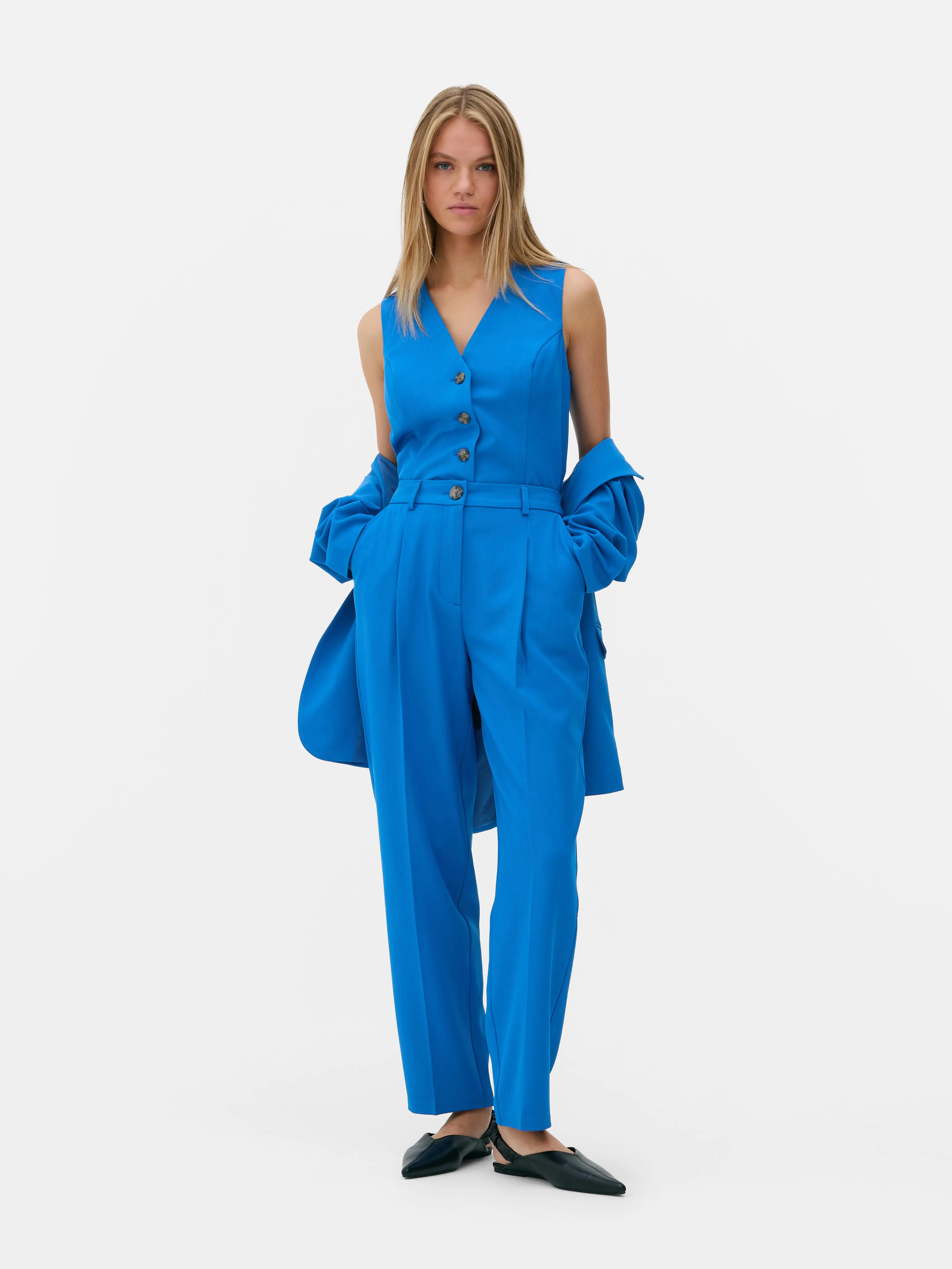 Matchende pantalon met rechte pijpen
