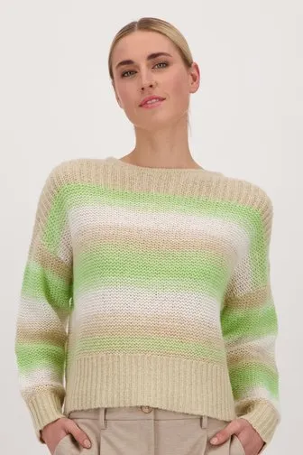 Opus Warme trui in beige en groen