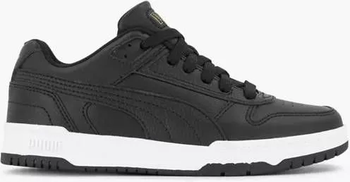 PUMA Rebound Game Low Sneakers Kids Zwart Goud Wit