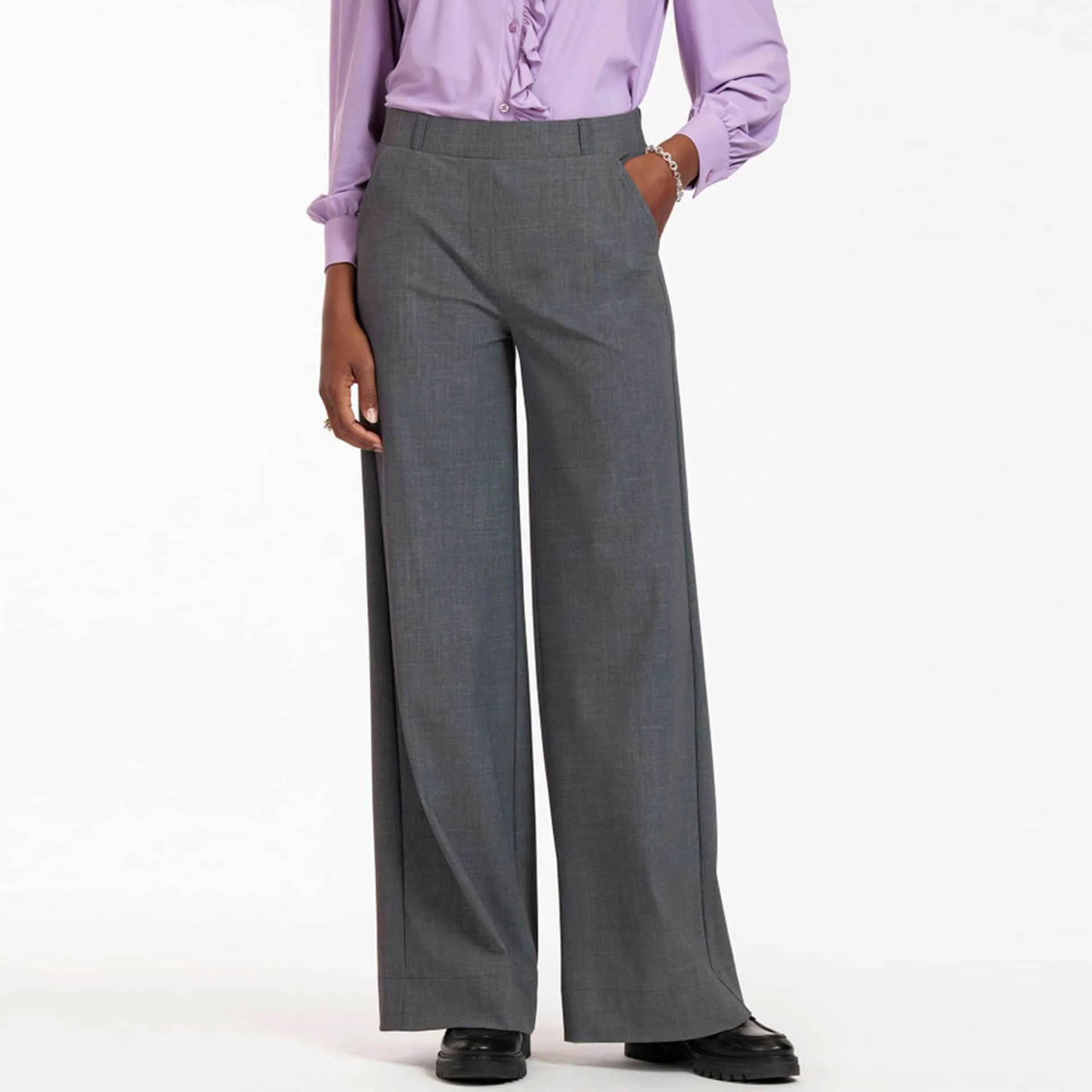 Studio Anneloes Broek Luz Grey Melee Grijs            
