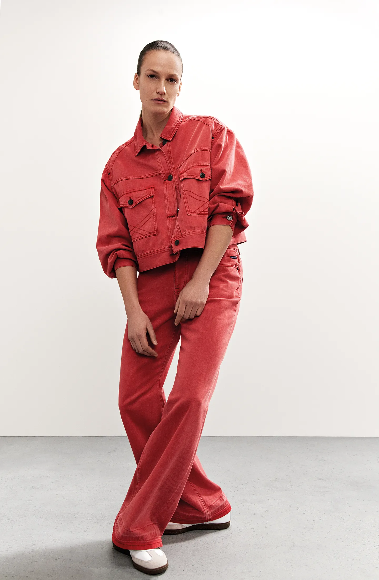 SUMMUM WOMAN BOXY DENIM JACKET COLOURED DENIM TRUE RED 1S11855140
