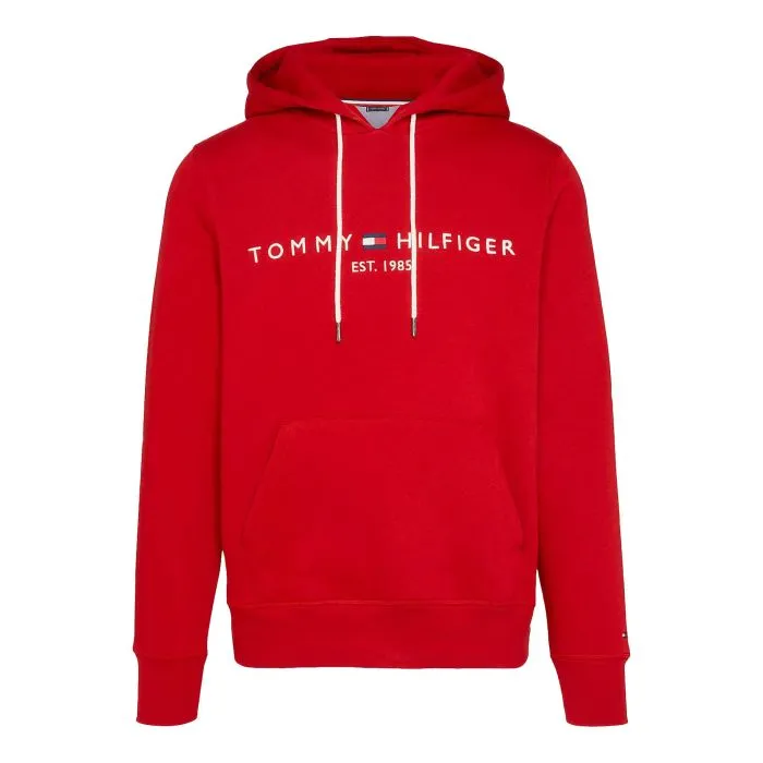 Tommy Hilfiger logo hoodie heren arizona rood