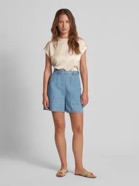 Vila T-shirt met vaste mouwomslagen, model 'VIELLETTE' in beige