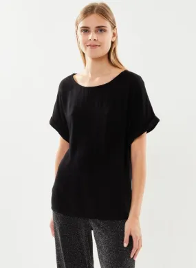      Vila Vikiko Reversible Boatneck S/S Top/C26 - Zwart   