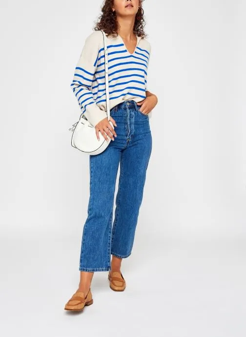      VILA VIMELINIA POLONECK L/S KNIT TOP/1S  WIT   