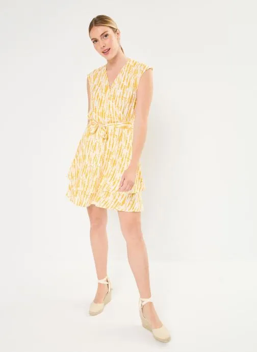      VILA VIPAYA VNECK S/L DRESS  GEEL   