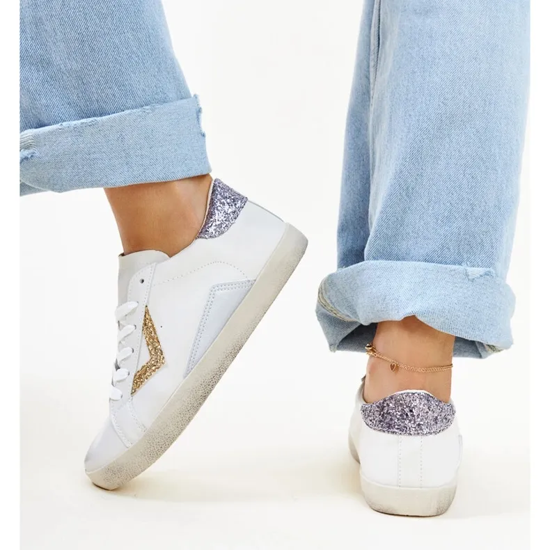 Witte sneakers met versleten effect van Gombol